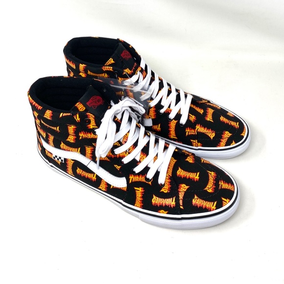 VANS x Thrasher Sk8-Hi Black Multi Men’s Canvas Skate Sneakers Size VN0A5FCCBML - Picture 3 of 8